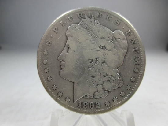 v-49 VG 1892-CC Morgan Silver Dollar. KEY DATE