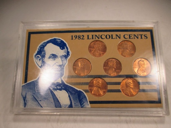v-50 Complete BU set of 1982 Lincoln cents