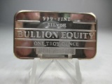 t-208 Vintage Canada Bullion Equity 1oz .999 Silver Bar