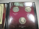 c-66 J.F.Kennedy Half Dollar Mint mark collection 3 GEM BU and proof Kennedy Half Dollars