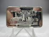 t-73 RARE 1973 Drovers Country 1oz 999 Silver Bar. 90th Anniversary of Drovers National Bank. Chicag