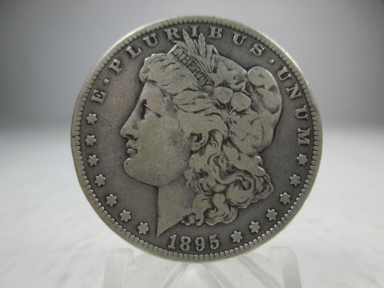 v-11 Fine 1895-S Morgan Silver Dollar. KEY DATE