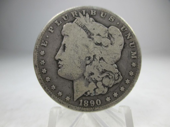 v-21 1890-CC Morgan Silver Dollar. Key Date
