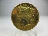 h-158 1924-P Gold Plate Peace Silver Dollar