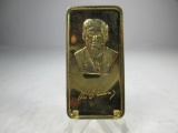 t-16 Hamilton Mint 24kt Gold Plate .999 1oz Silver Bar. Limited Edition