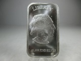 t-174 1oz .999 Silver American Indian/ Buffalo 1oz Bar