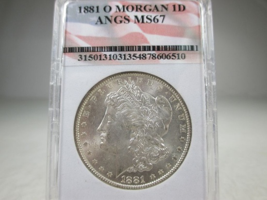 t-1 1881-0 GEM BU Morgan Silver Dollar.