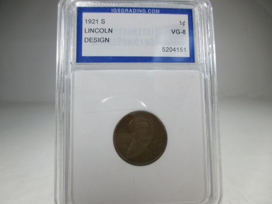 t-57 1921-S Lincoln Wheat Cent