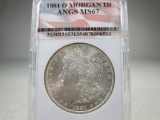 t-1 1881-0 GEM BU Morgan Silver Dollar.