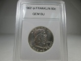 g-120 UNC 1962-P Franklin Silver Half Dollar