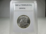 g-143 GEM BU 1962-P Franklin Silver Half Dollar