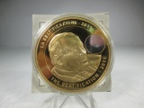 t-146 HUGE 2011 Pope John Paul 11 Comm. Coin. Gold Plated with Hologram