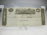 t-149 UNC Unissued 1800's Cincinnati Ohio $3 Obsolete Note.