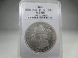 t-152 1878 Rev of 1879 Morgan Silver Dollar. RARE