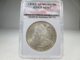 t-78 GEM BU 1878-S Morgan Silver Dollar.