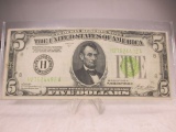 t-96 UNC 1928-B $5 GOLD NOTE Light Green Seal. This is a high grade note. Don't miss this one.