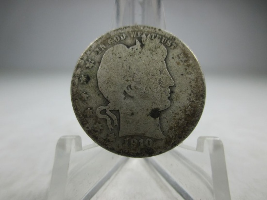 t-21 1910 Barber Silver Quarter