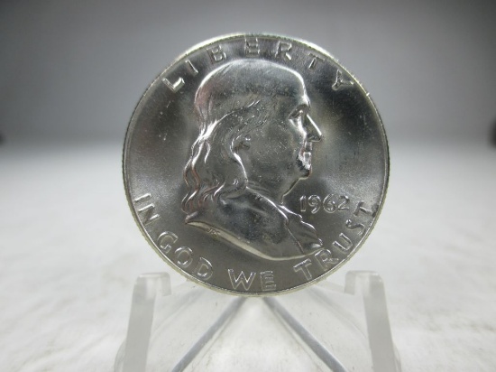 m-30 GEM BU 1962-D Franklin Silver Half Dollar