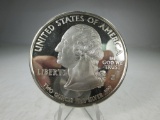 t-111 Large 2oz .999 Silver Delaware State Quarter Silver Round.