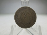 h-165 1864 US 2 Cent Piece