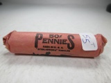T-55 Full unsearched roll of Lincoln Wheat Cents
