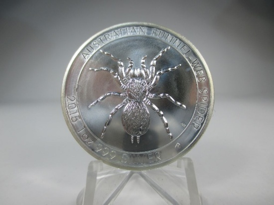 t-13 2015 Australia Funnel Web Spider 1oz .999 Silver Round