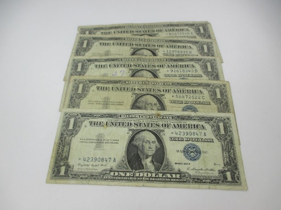 k-27 5 1957's $1 Silver Certificate Star Notes