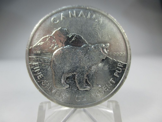 t-34 UNC 2011 Canada $5 1oz .999 Silver Bear. Lower Mintage