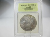 t-107 GEM BU 1885-0 Morgan Silver Dollar. Frost White