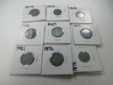 k-134 9 Early 1900's German Pfennig Coins