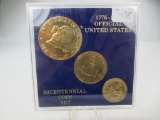 t-138 Gold Plated 1976 U.S. Bicentennial Coin Set in plastic holder