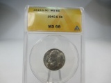 k-54 1945-S ANACS MS-66 Grade Jefferson Nickel