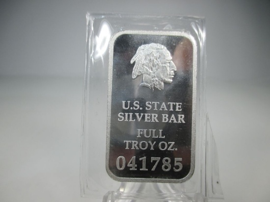 t-14 1oz .999 Silver Bar Indian Head, State of PA