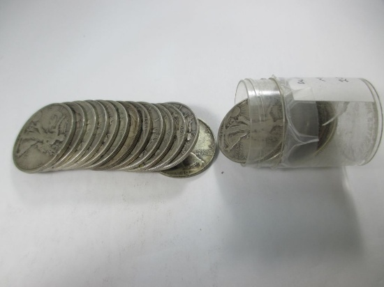 g-28 Full roll of 20 Walking Liberty Silver Half Dollars 1920's-1940's