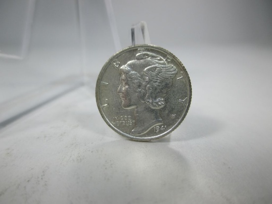 h-41 AU 1941-P Mercury Silver Dime