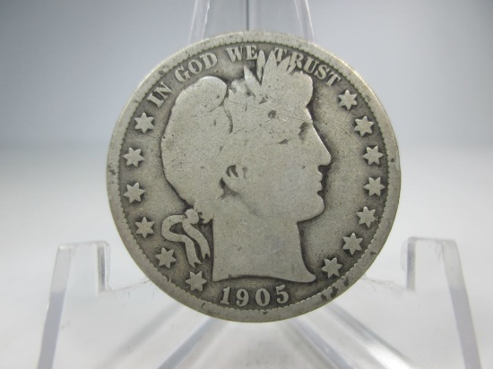 g-49 1905-0 Barber Silver Half Dollar
