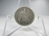 t-134 1854 w/Arrows Seated Liberty Silver Quarter