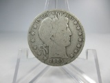g-187 1905-S Barber Silver Half Dollar