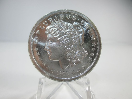 t-20 1985 1oz .999 Silver round Morgan dollar design