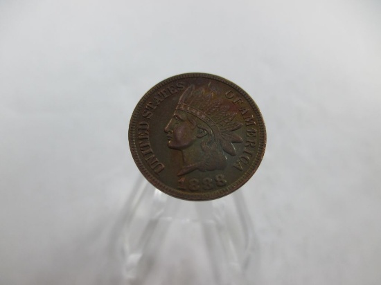 L-49 AU 1888 Indian Head cent. Beautiful rainbow toned color.