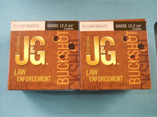 s-19 50 Rounds J+G Law Enforcement 12 Gauge 2-3/4" 00 Buck