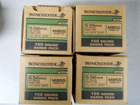 s-10 600 Rounds Winchester M855 5.56 62gr. FMJ