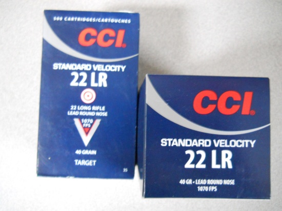 s-20 1,000 Rounds CCI 22LR Standard Velocity 40gr.