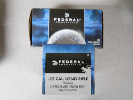 s-3 1,000 Rounds Federal 22LR 38gr. Copper Plated H.P.