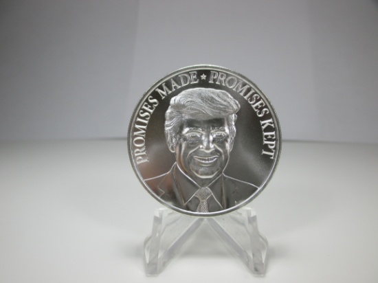s-31 Donald Trump "Promises Made, Promises Kept" 1 Ounce .999 Silver Round
