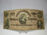 t-75 1864 Confederate 100 Dollar Bill