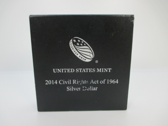 t-49 2014 US Mint Civil Rights Act of 1964 Proof 90% Silver Dollar
