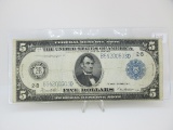 t-179 VF+ 1914 $5 Federal Reserve Note