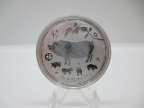 t-2 2019 Year of The Pig 1 Ounce .9999 Silver Round