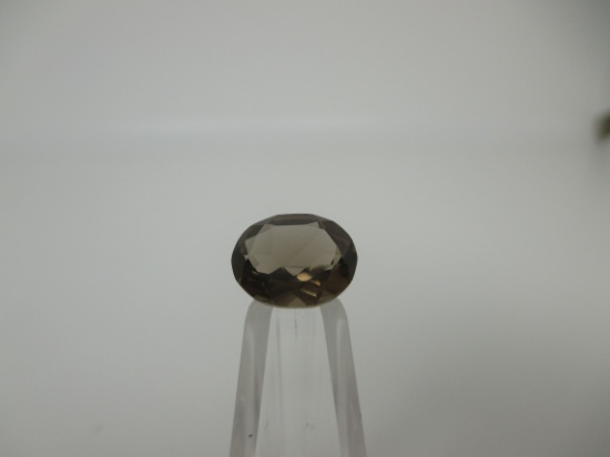 t-40 3.07 Karat Oval Cut Smokey Quartz Gemstone GIA Certified